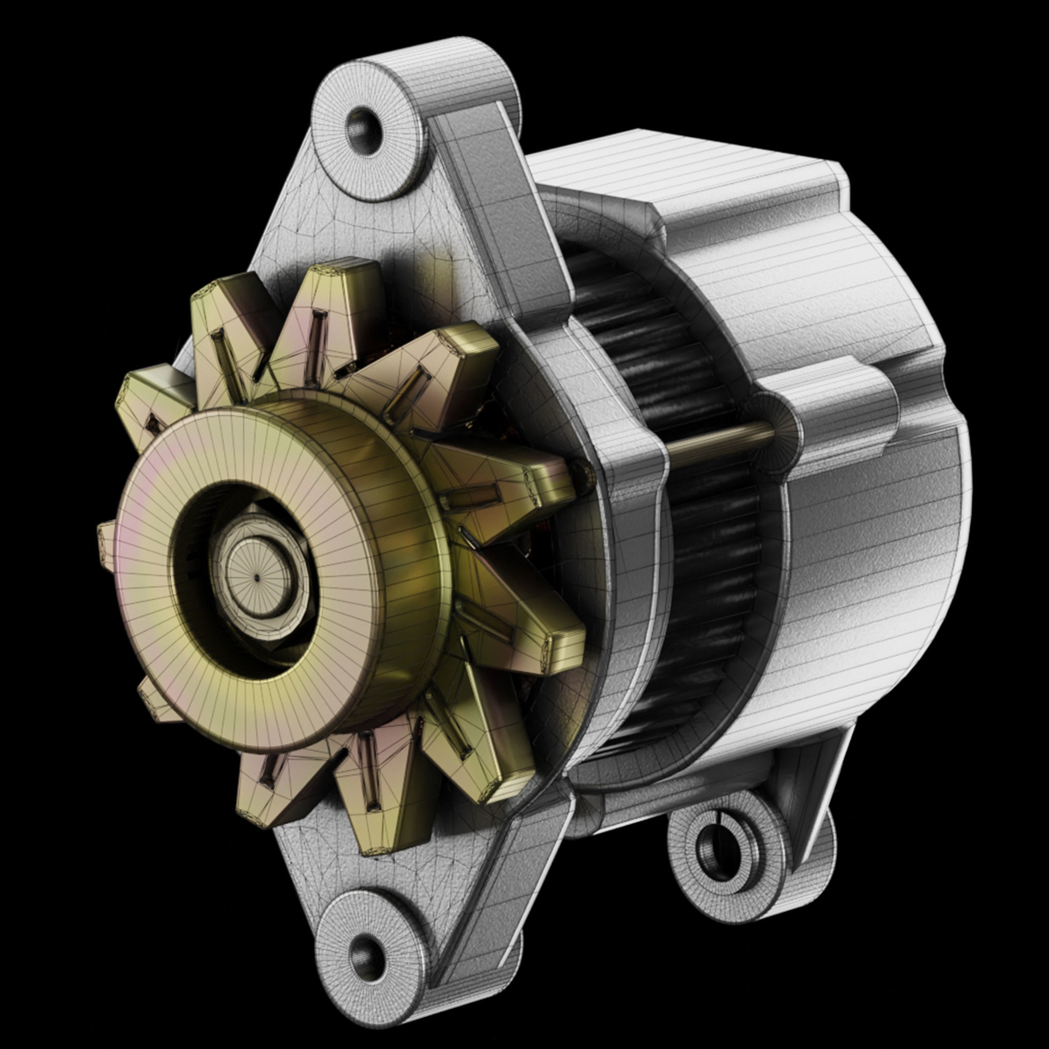 PBR Electric Motor 3D model_7
