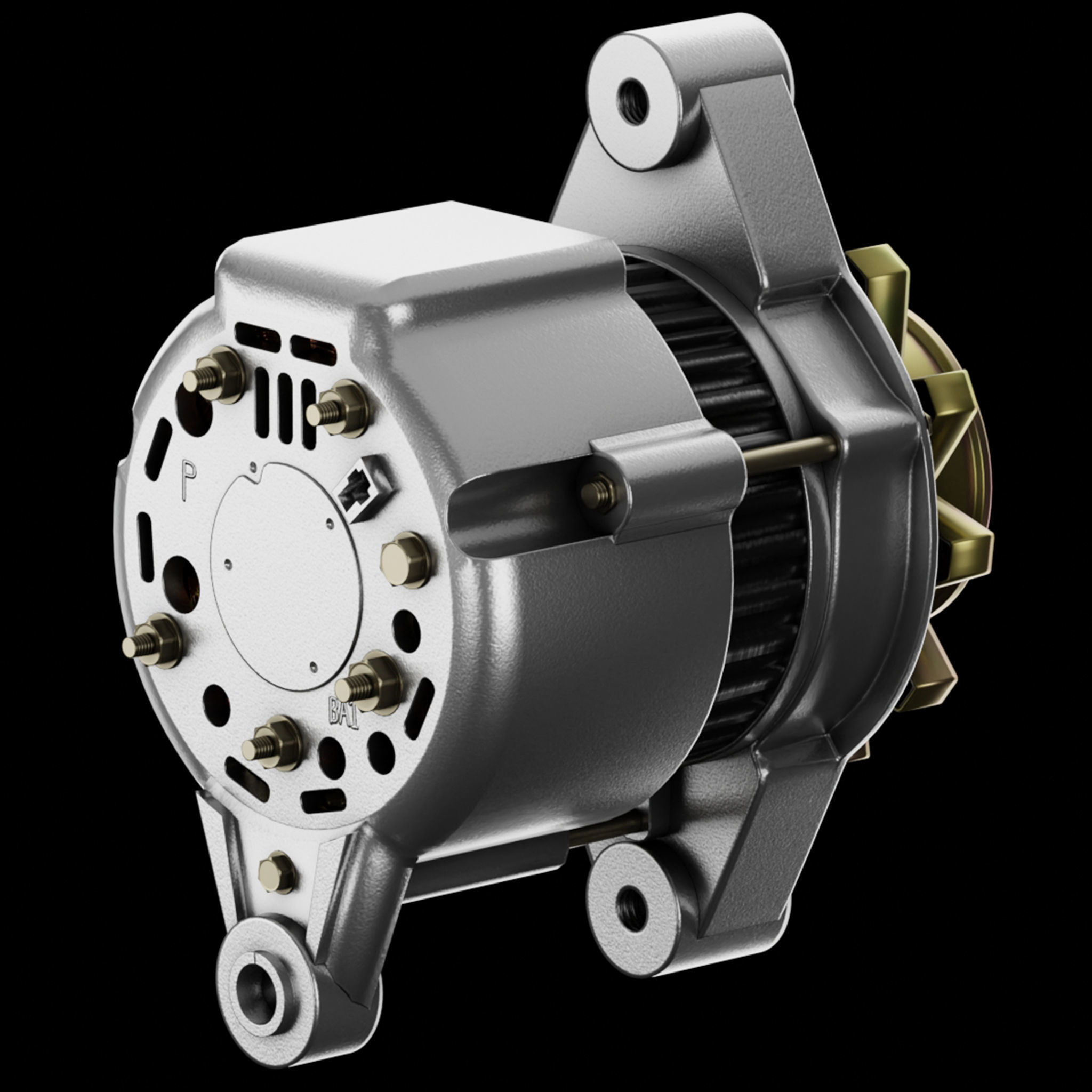 PBR Electric Motor 3D model_1