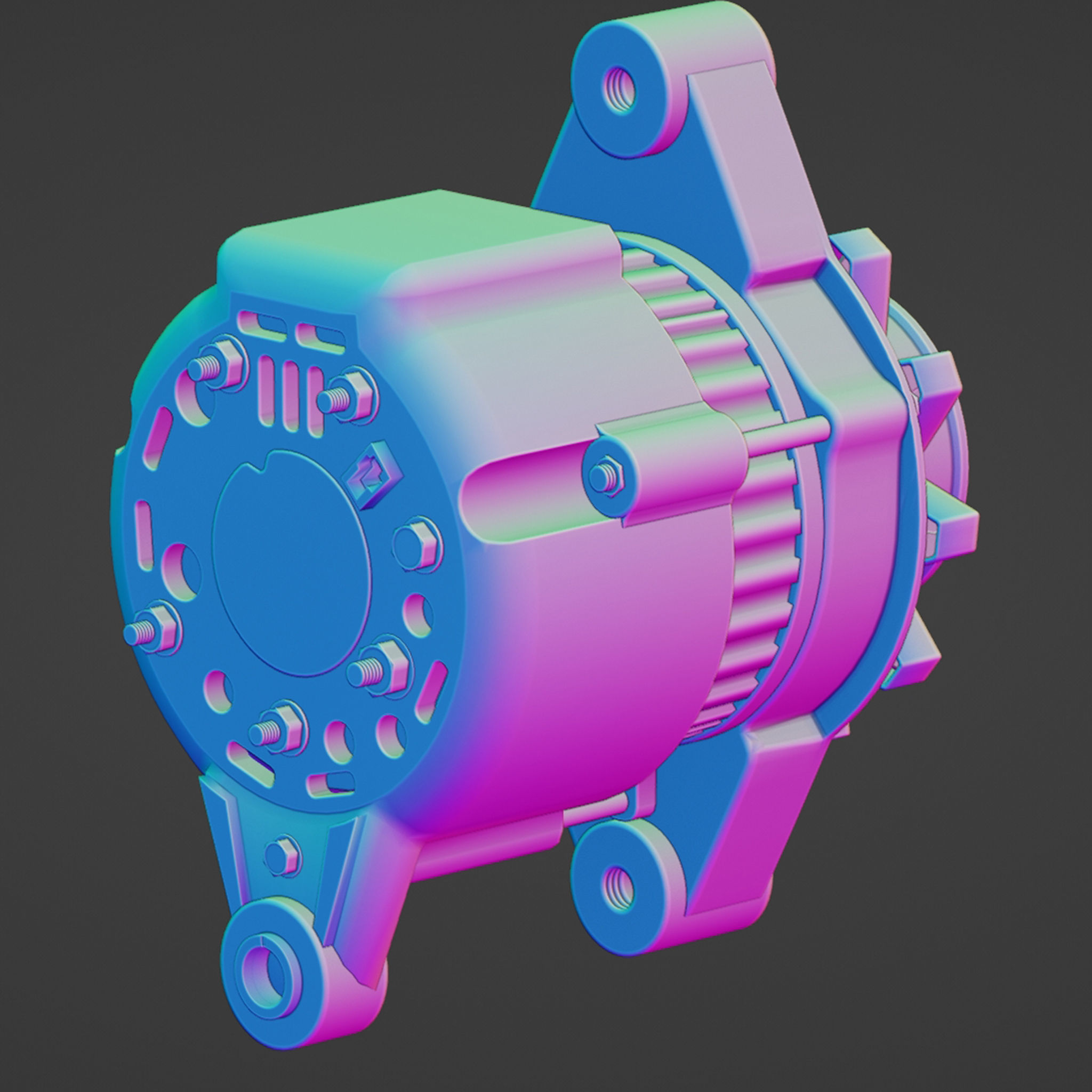 PBR Electric Motor 3D model_9