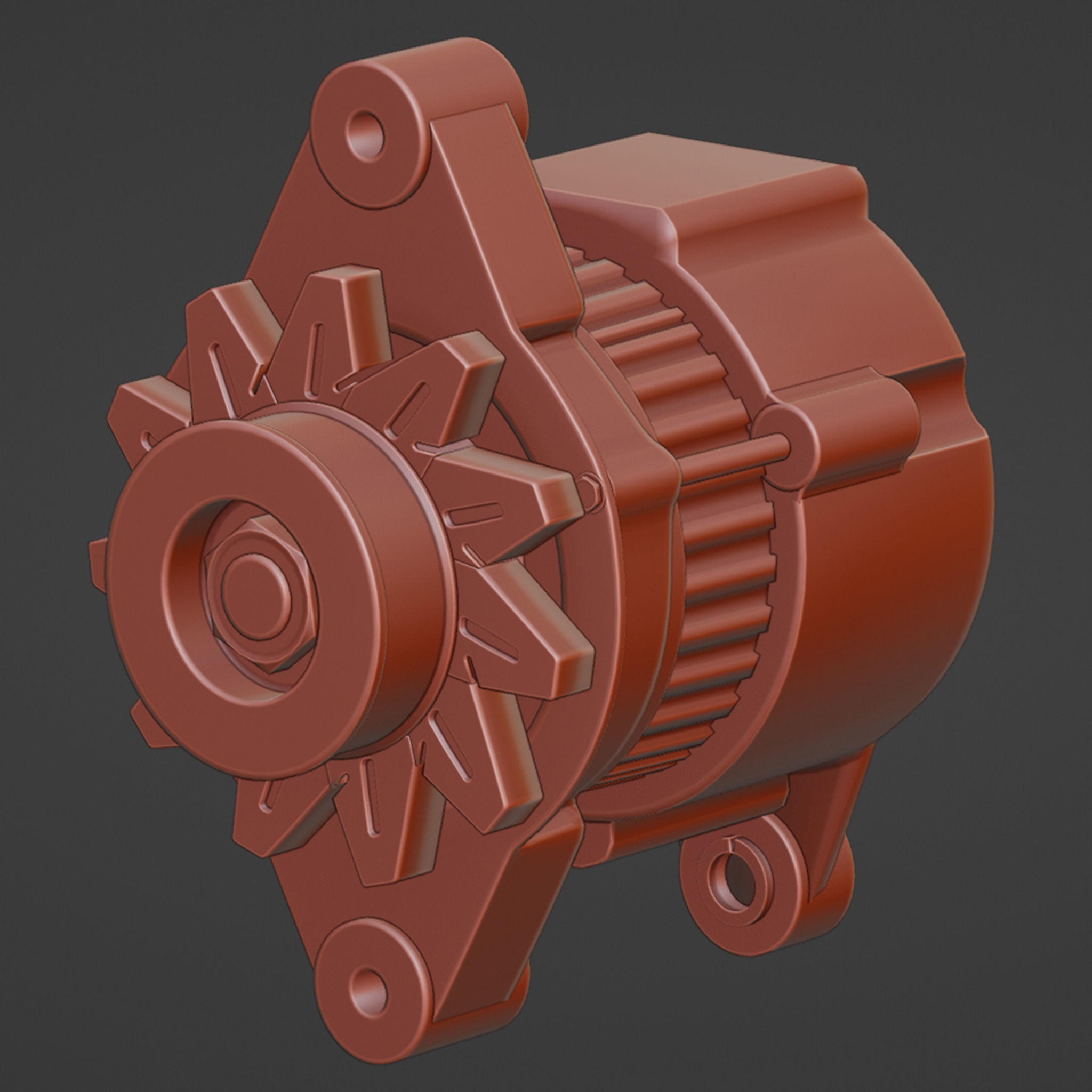 PBR Electric Motor 3D model_8