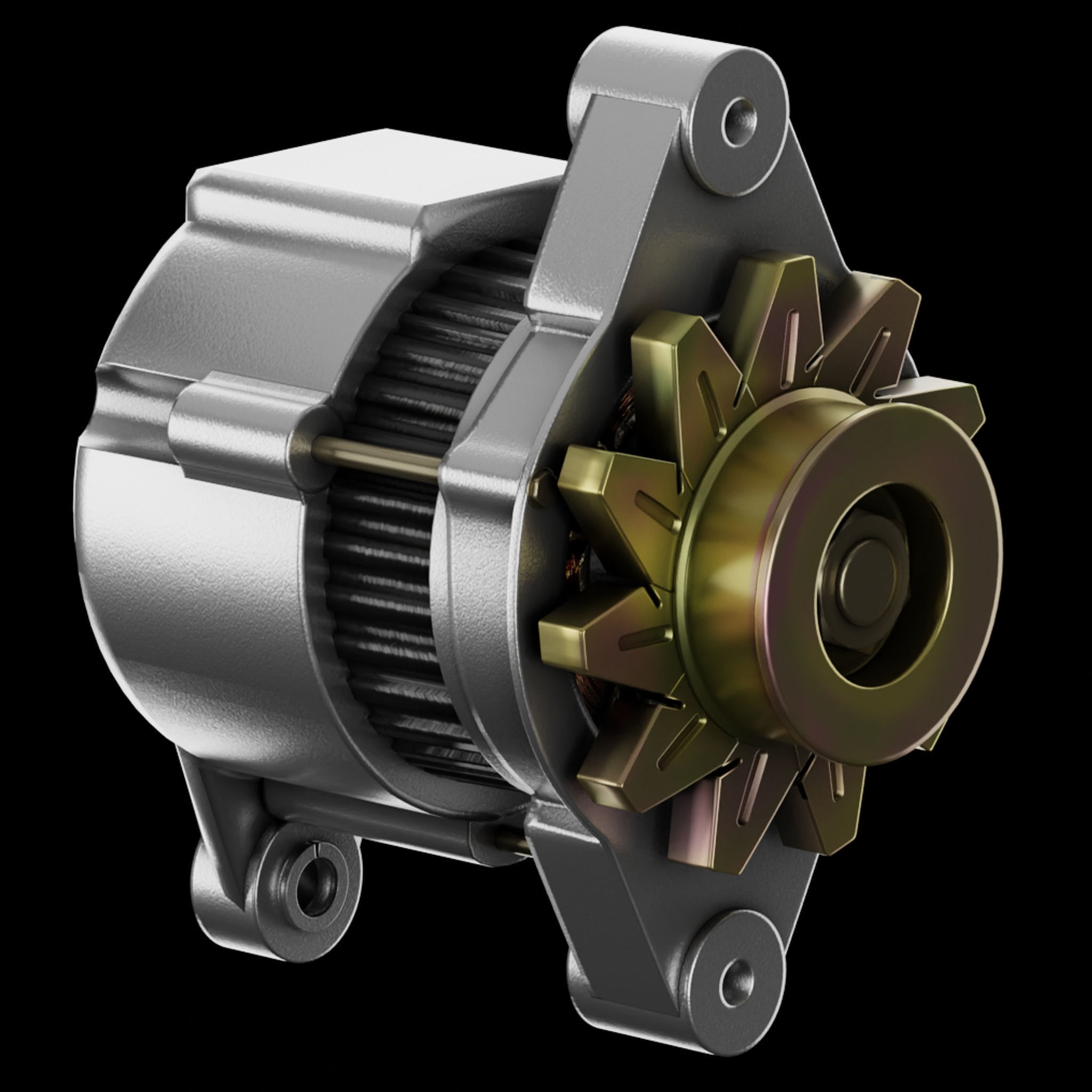 PBR Electric Motor 3D model_4