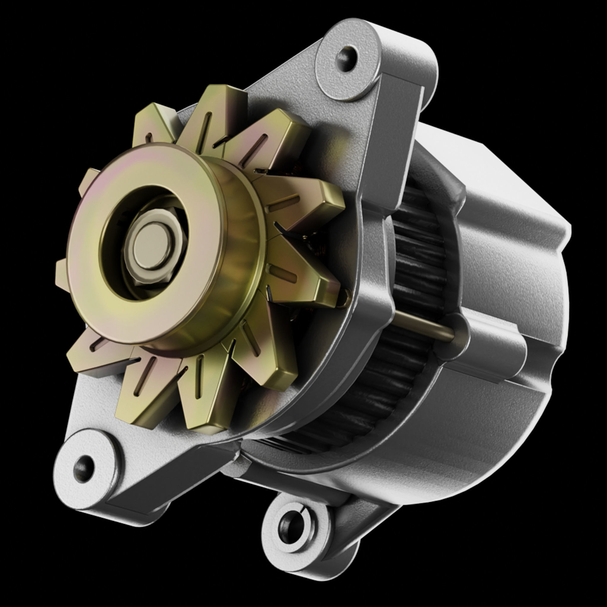 PBR Electric Motor 3D model_3