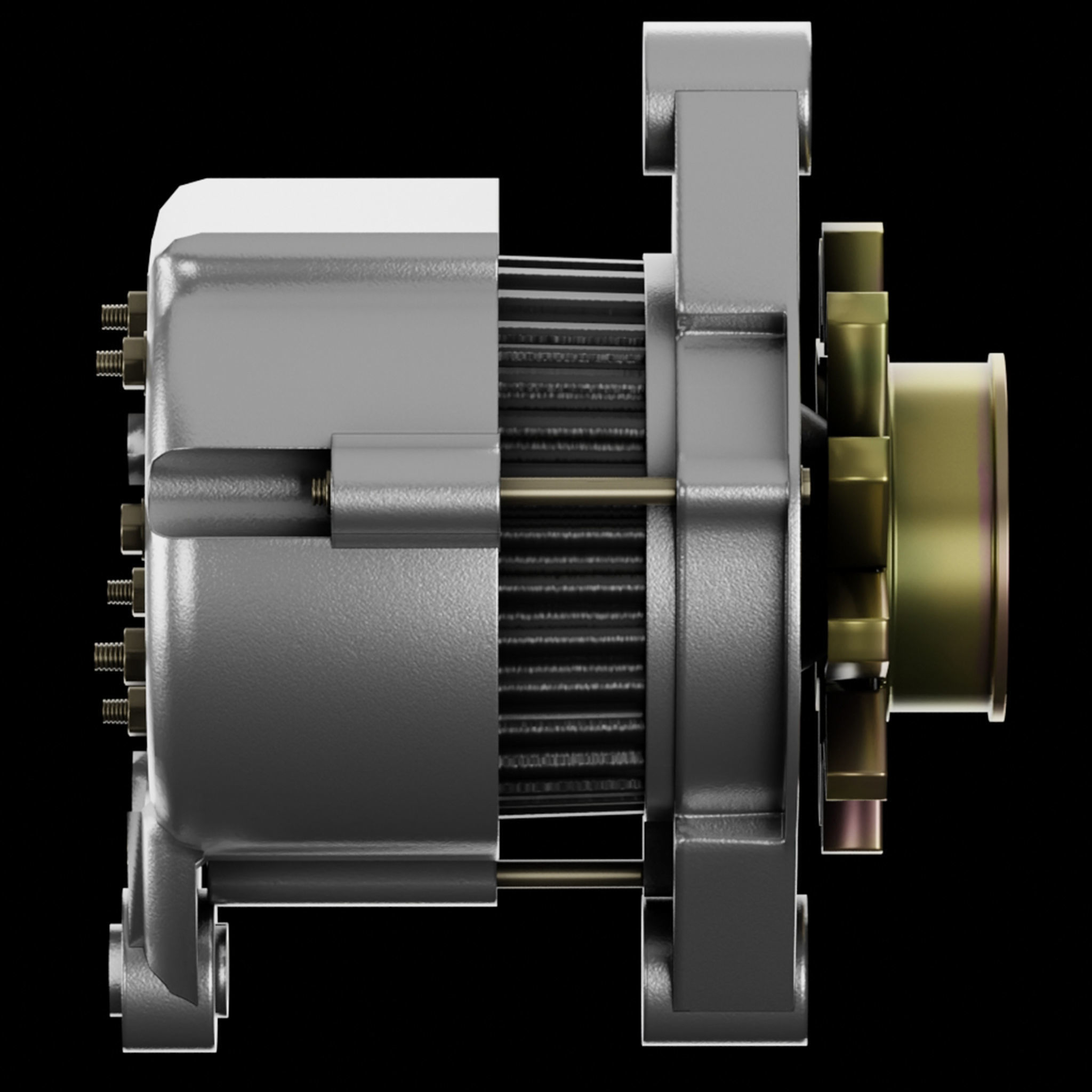 PBR Electric Motor 3D model_5