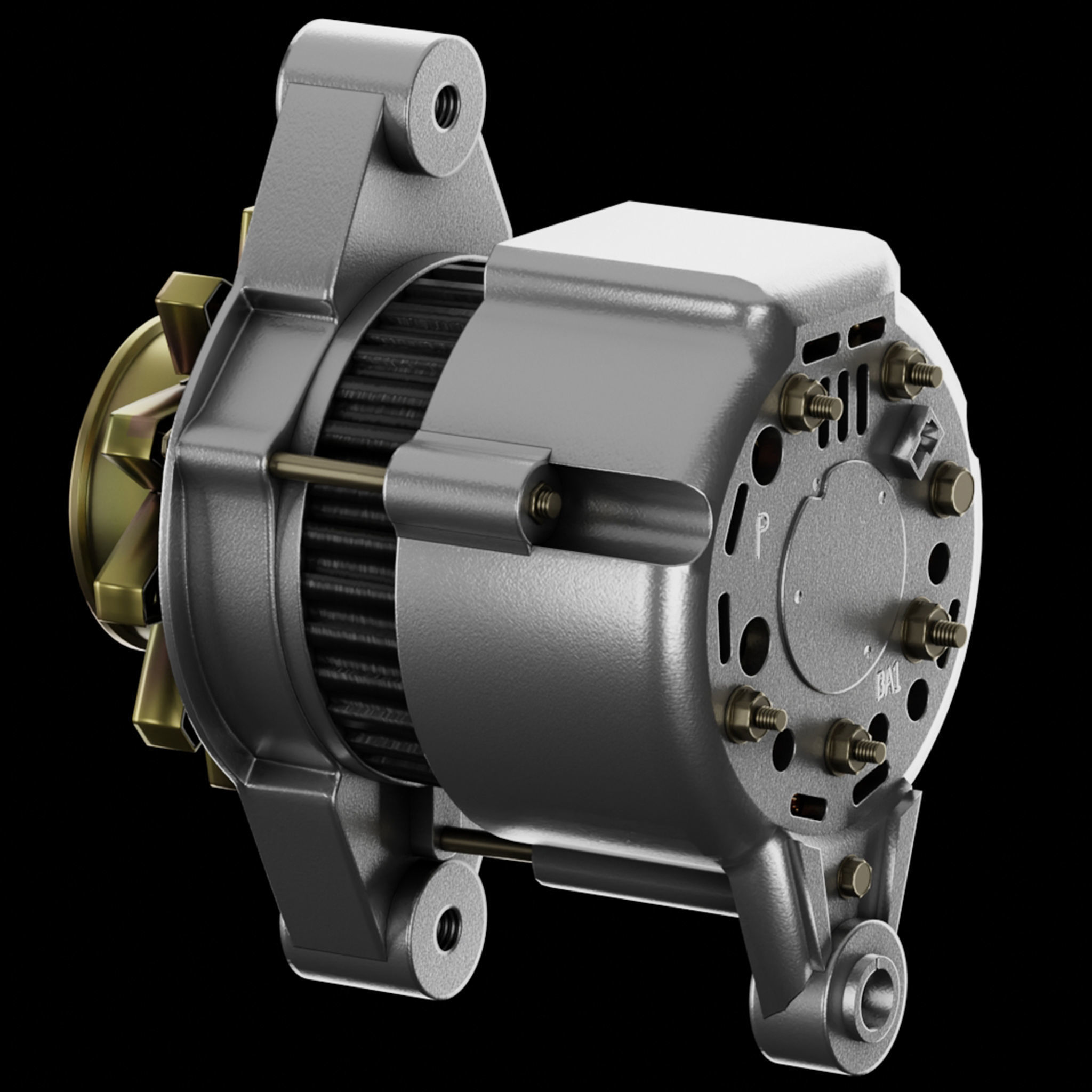 PBR Electric Motor 3D model_2