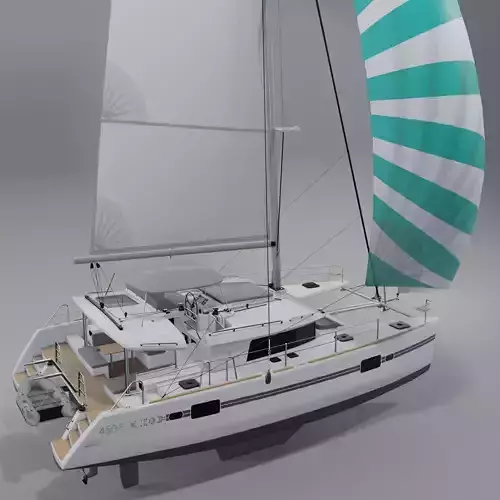 Lagoon 450 F Catamaran 3D Model PBR Rendering 2025 3D model