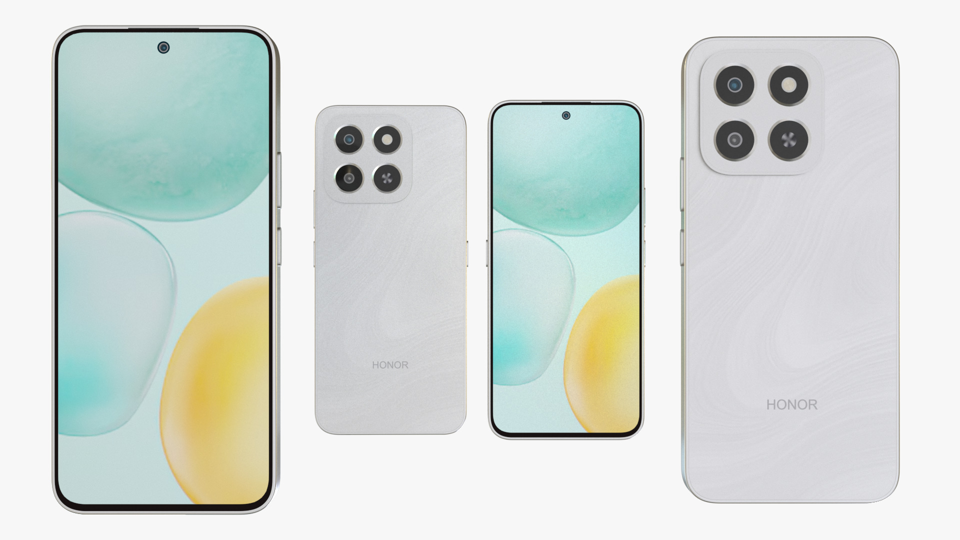 Honor X6c Moonlight White Low-poly 3D model_4