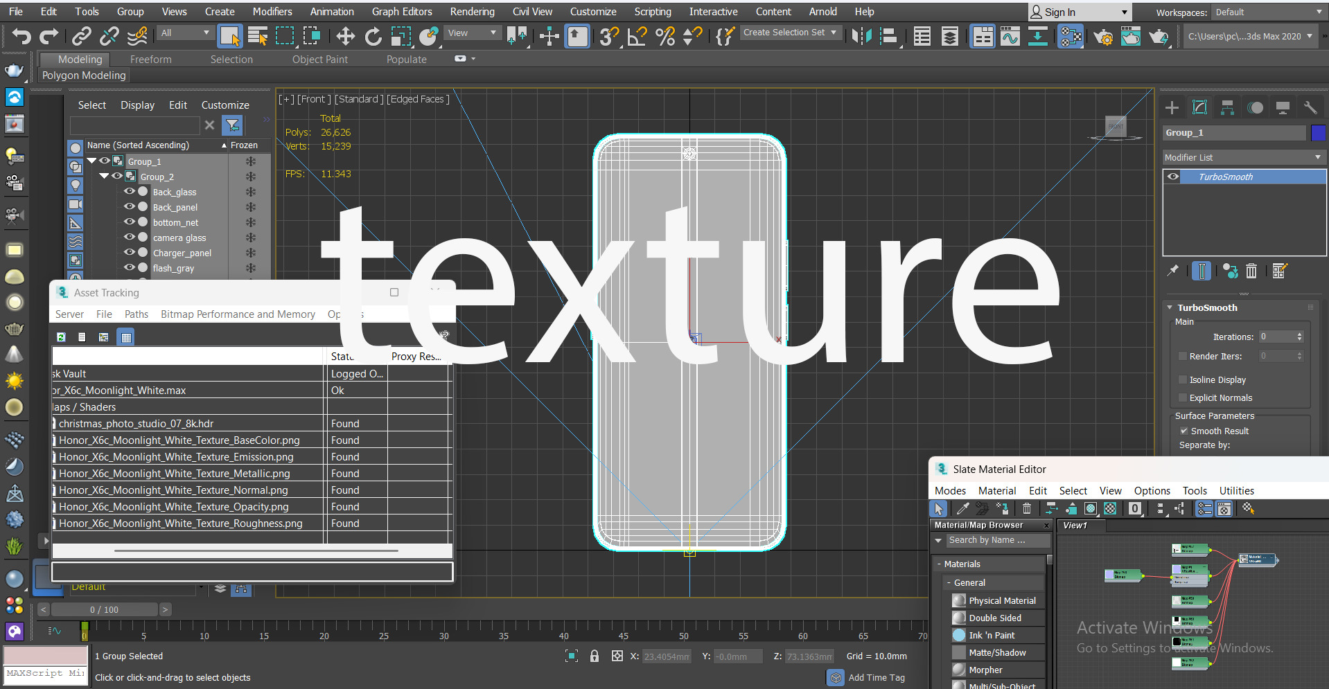 Honor X6c Moonlight White Low-poly 3D model_13