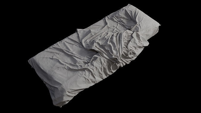 Single Bed Unmade Low-Poly Low-poly 3D model