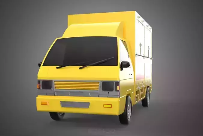 GENERIC YELLOW SMALL DELIVERY TRUCK EXPRESS BOX PICKUP CARGO VAN