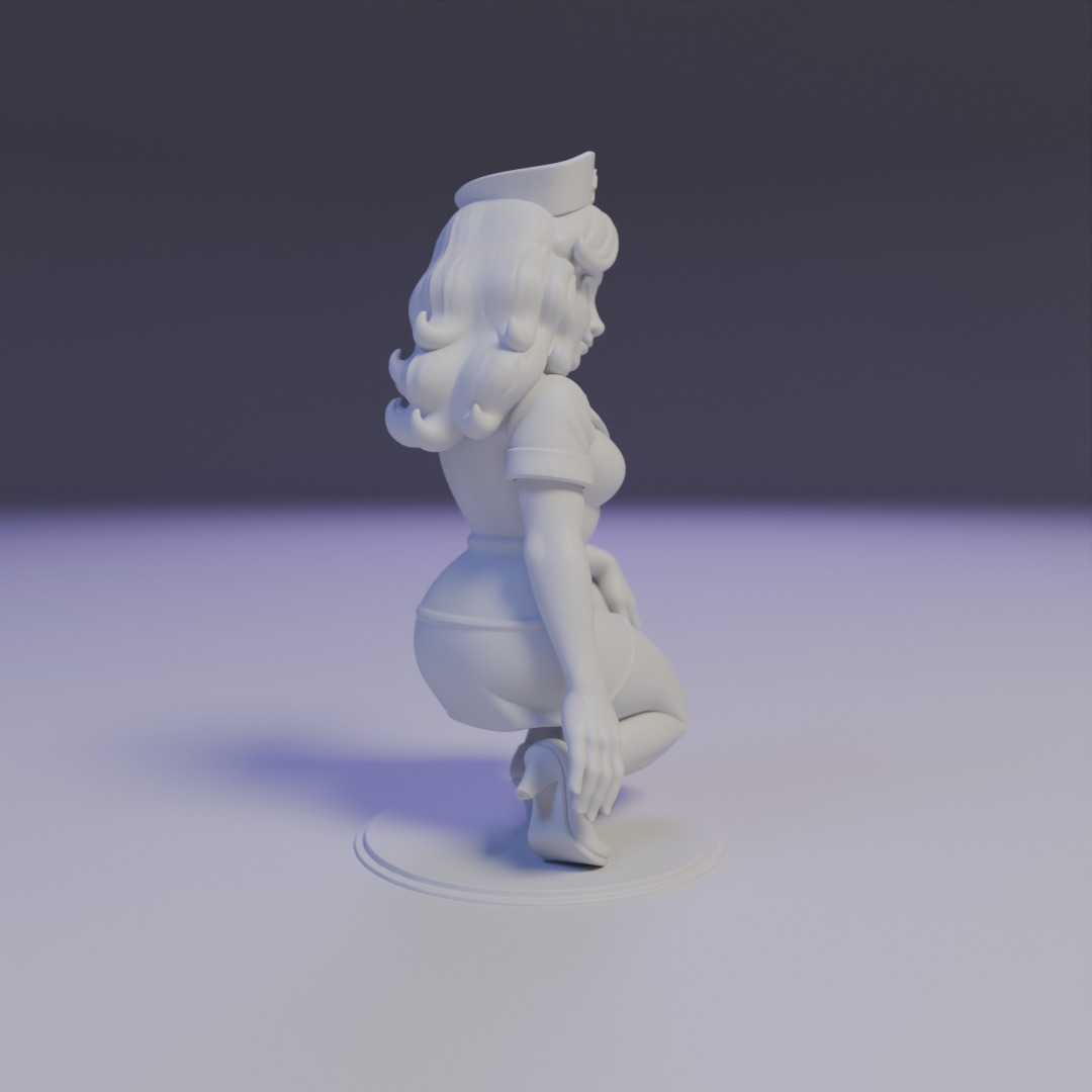 pin-up nurse 3D print model_2