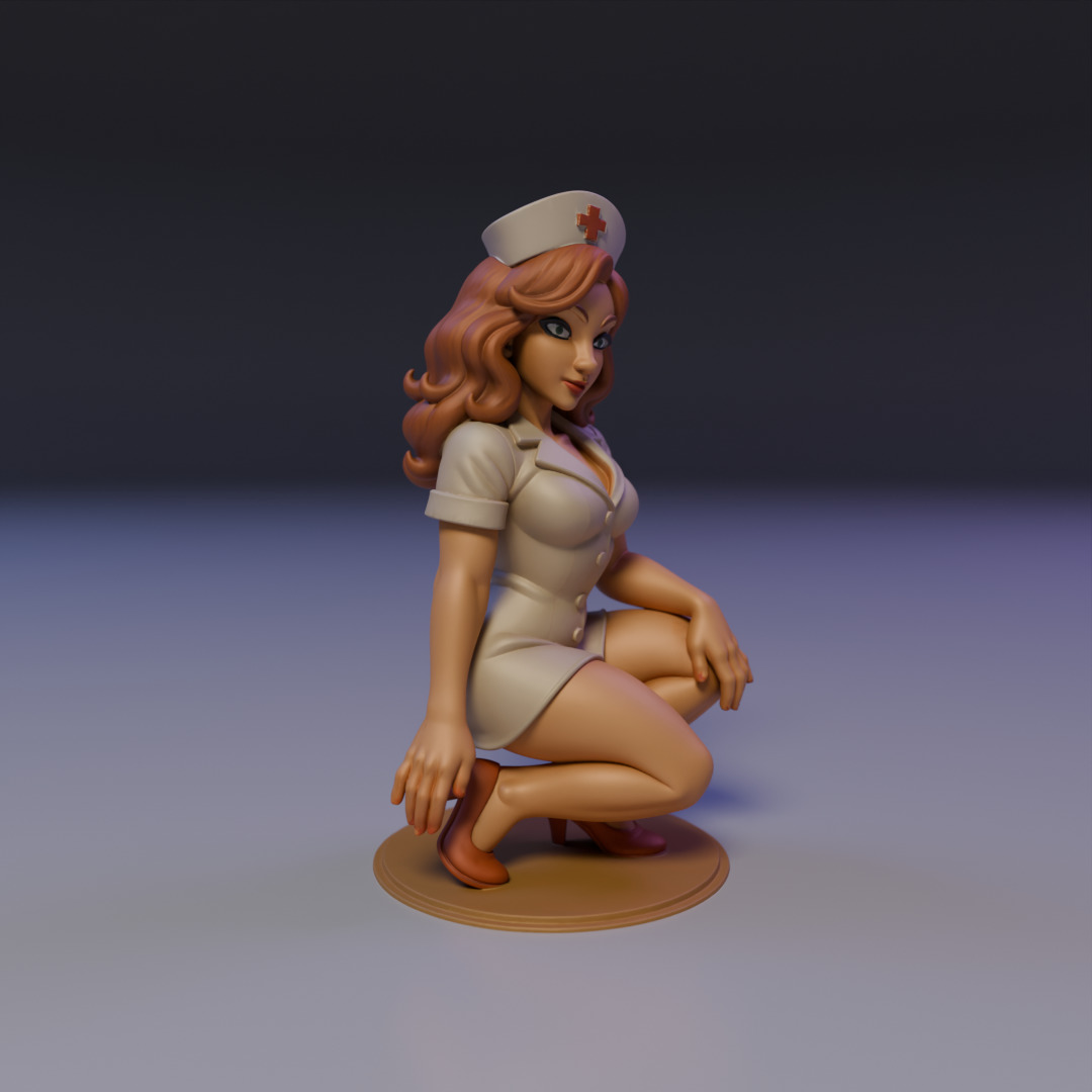 pin-up nurse 3D print model_7