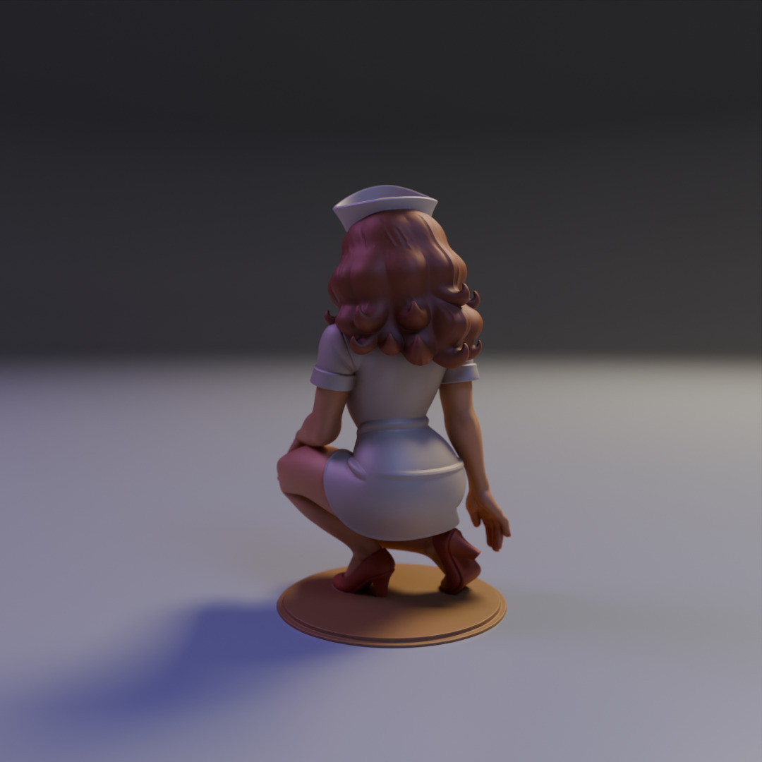 pin-up nurse 3D print model_5