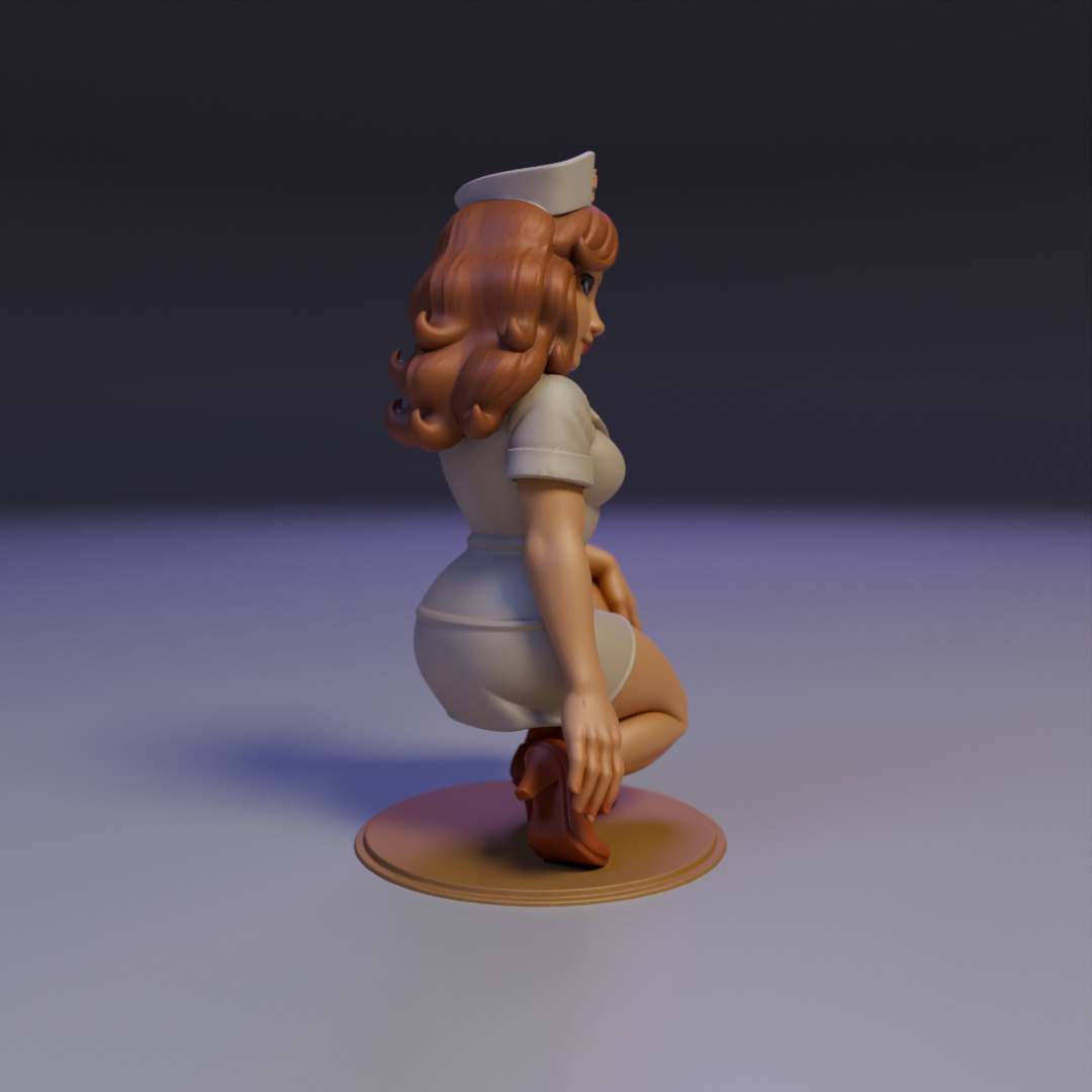 pin-up nurse 3D print model_1