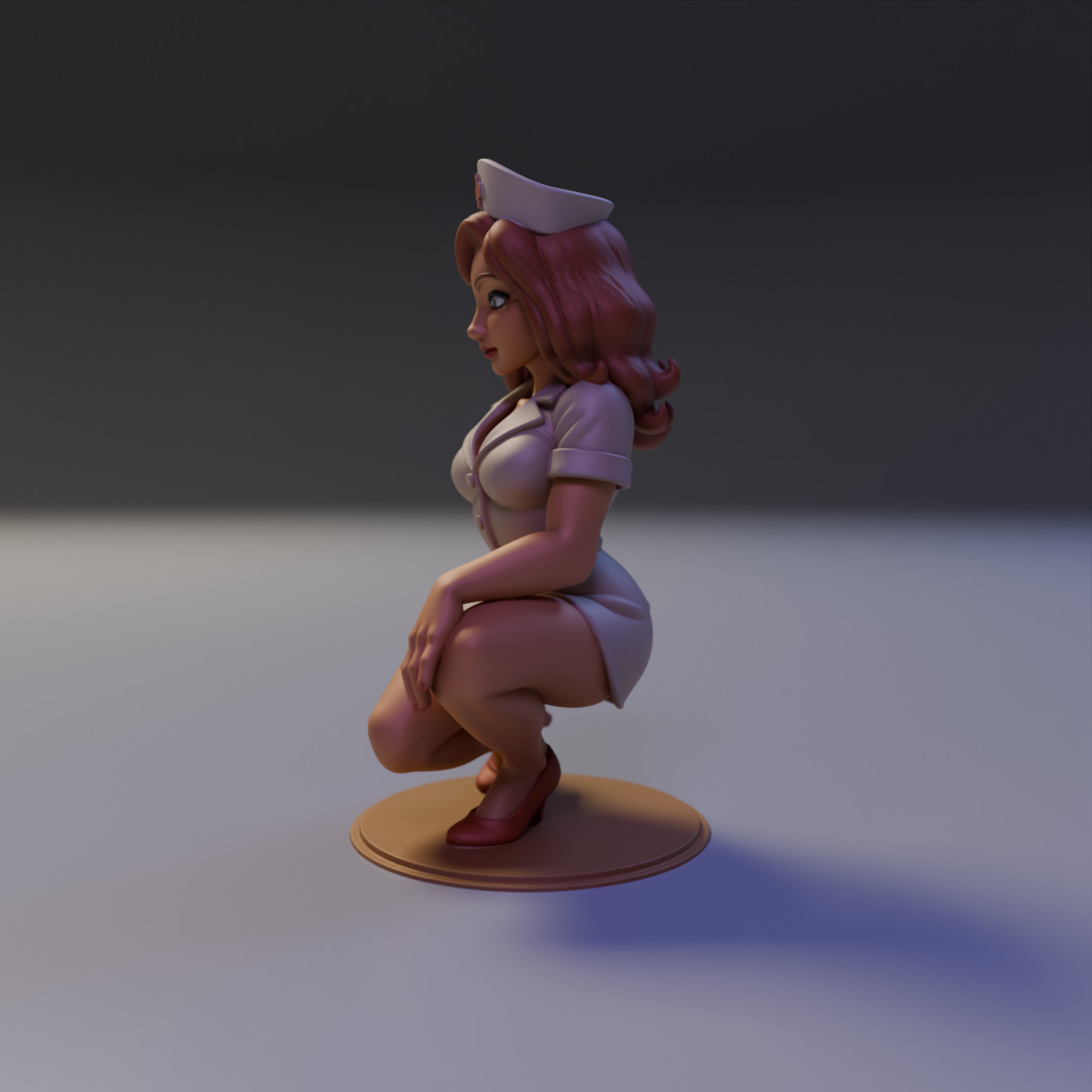 pin-up nurse 3D print model_3