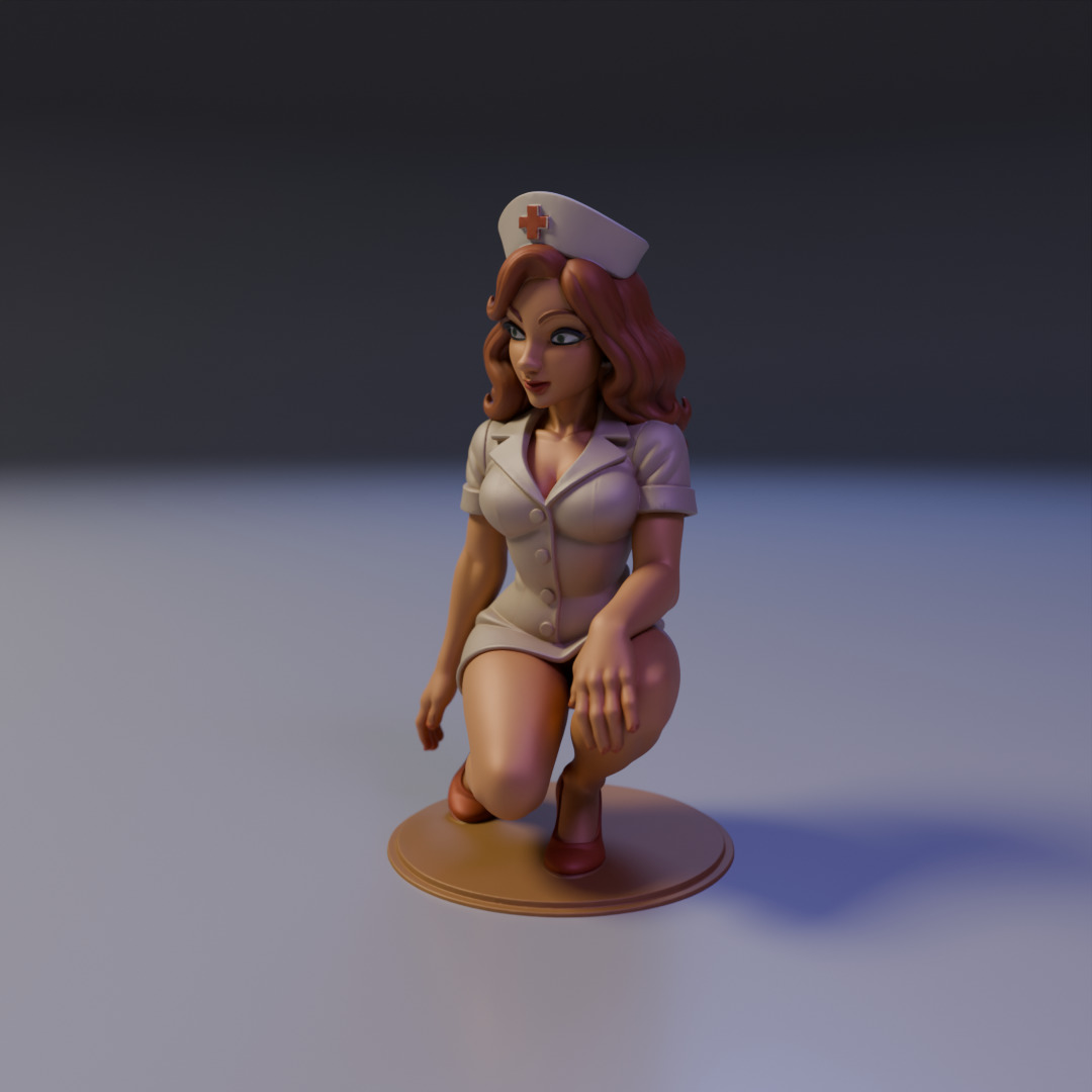 pin-up nurse 3D print model_9
