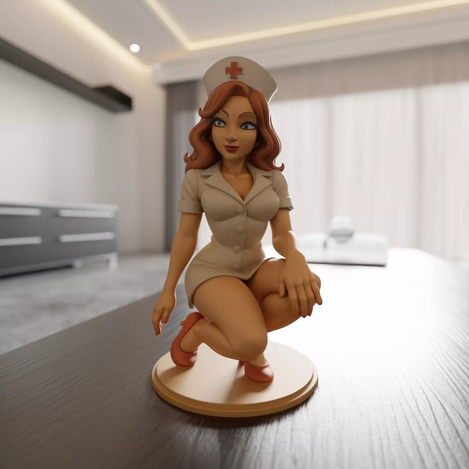 pin-up nurse 3D print model_0