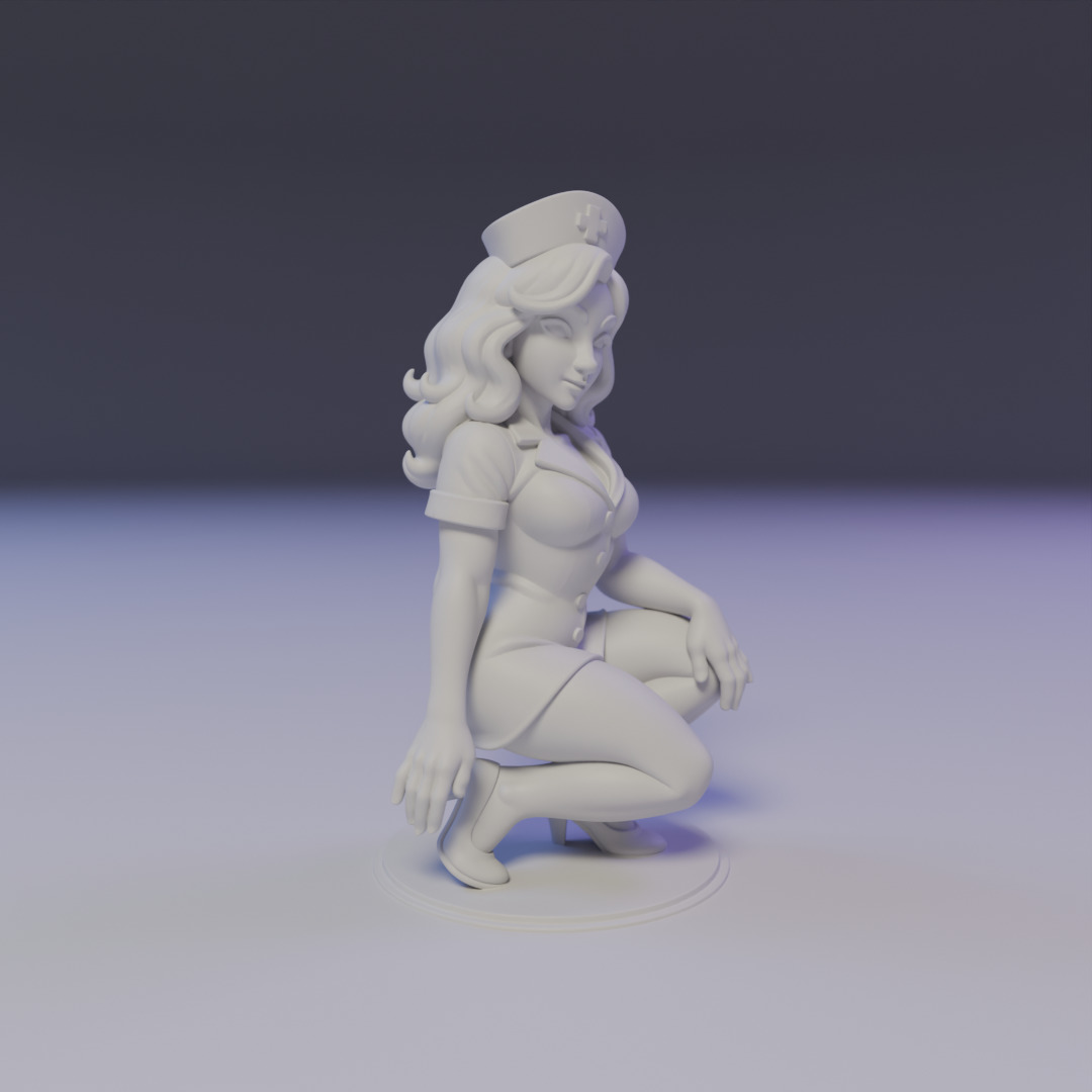 pin-up nurse 3D print model_8