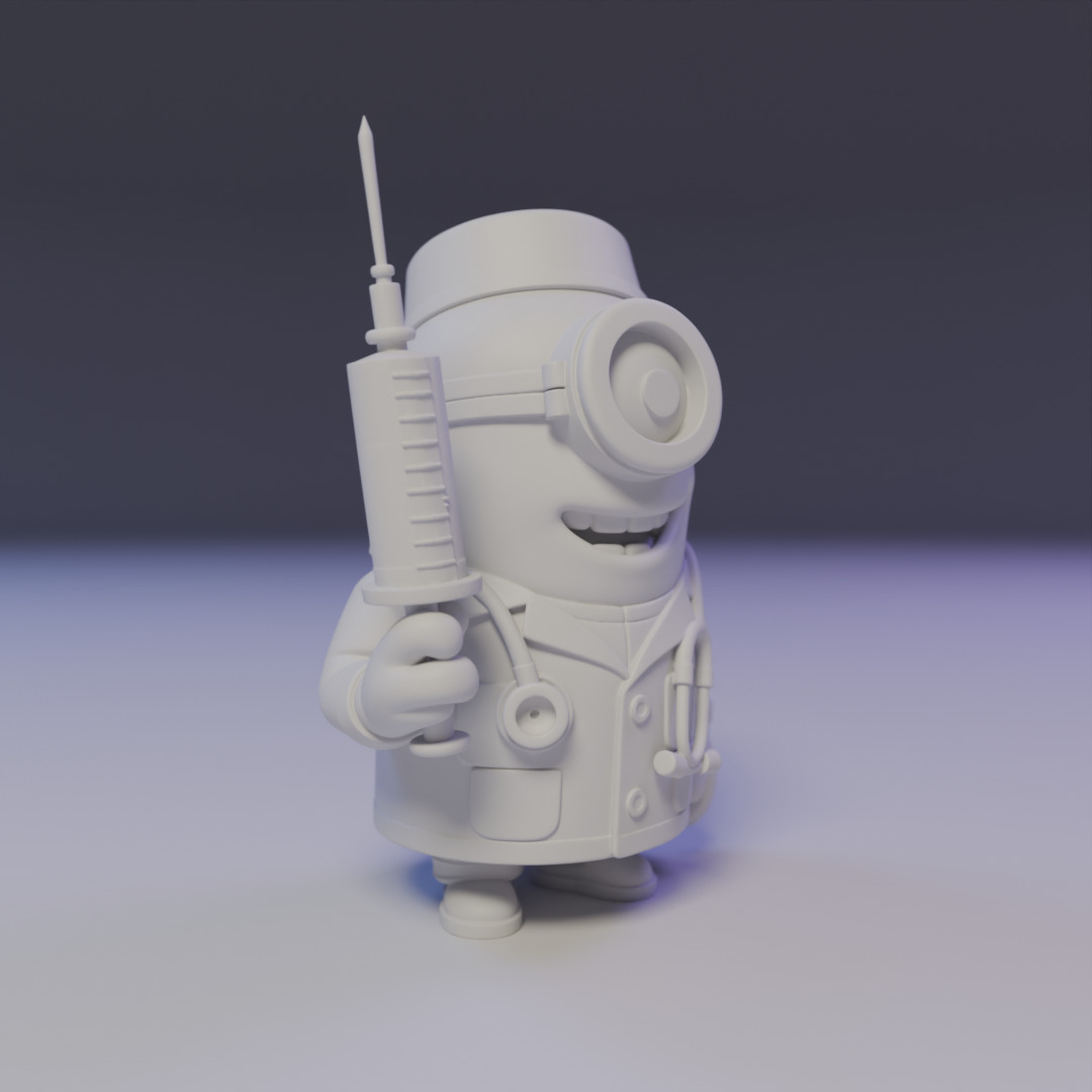 minion doctor 3D print model_7