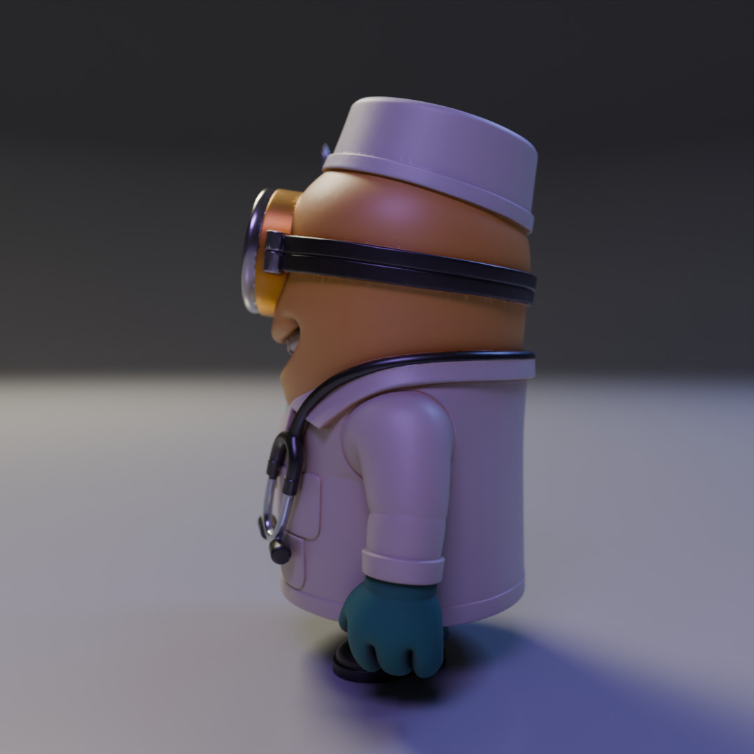 minion doctor 3D print model_4