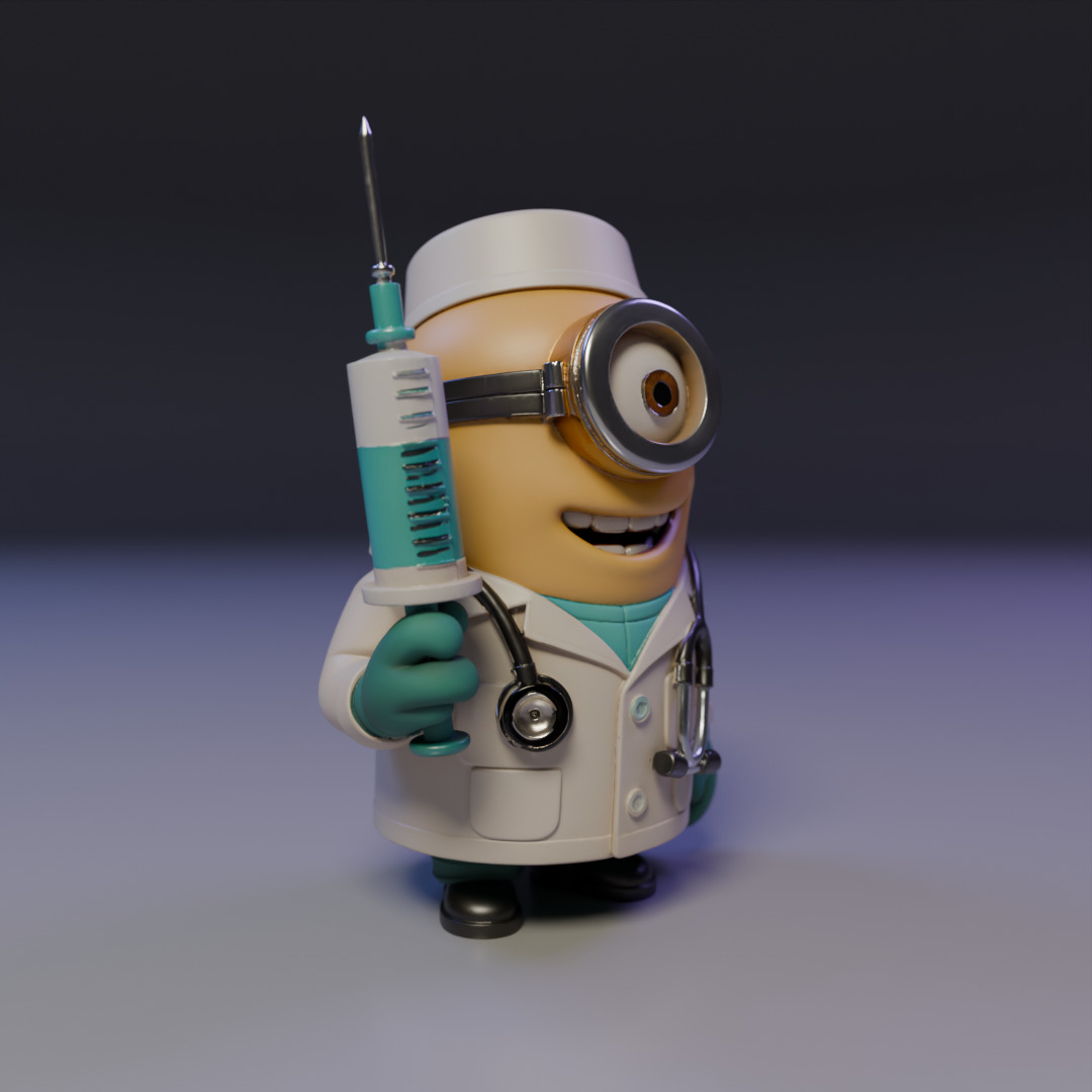 minion doctor 3D print model_8