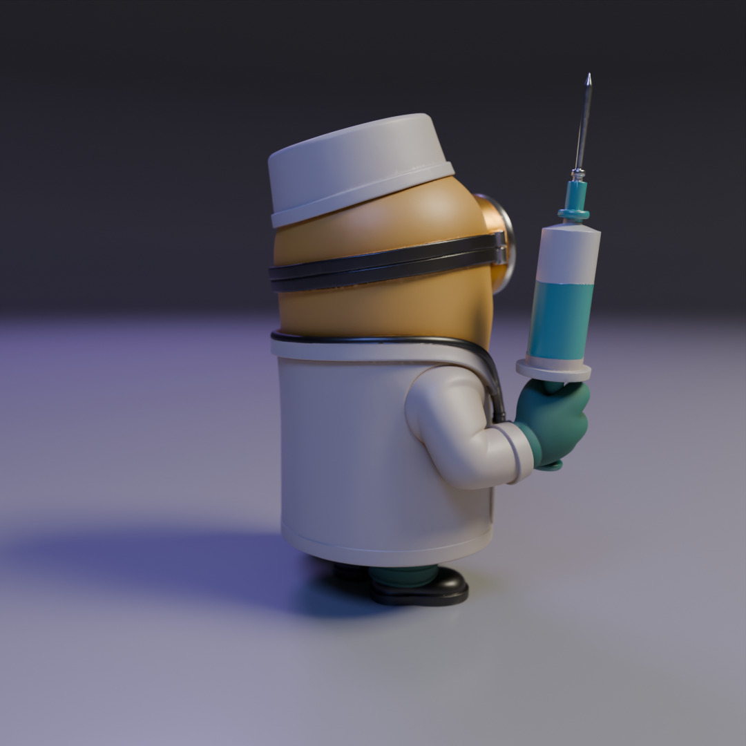 minion doctor 3D print model_14