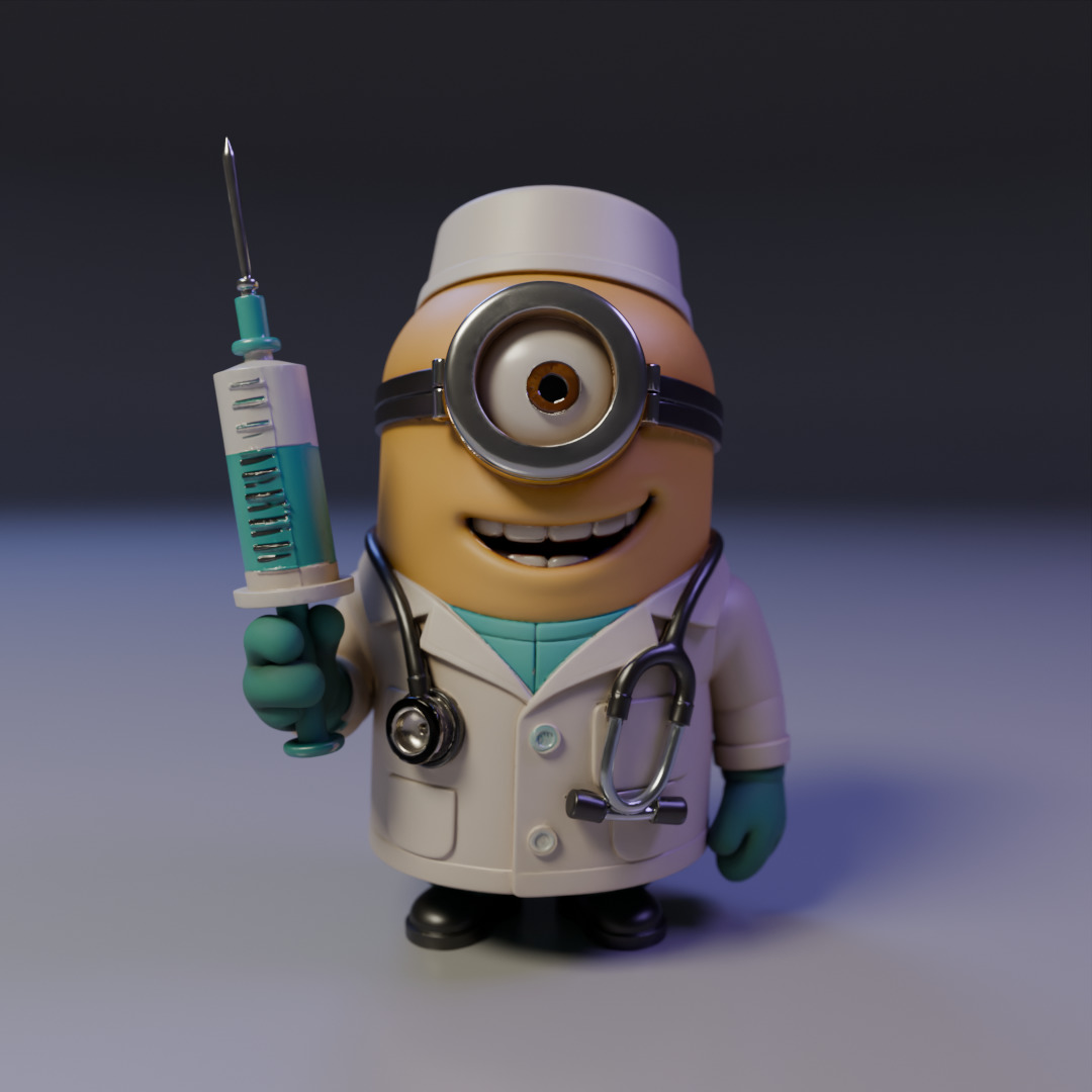 minion doctor 3D print model_16