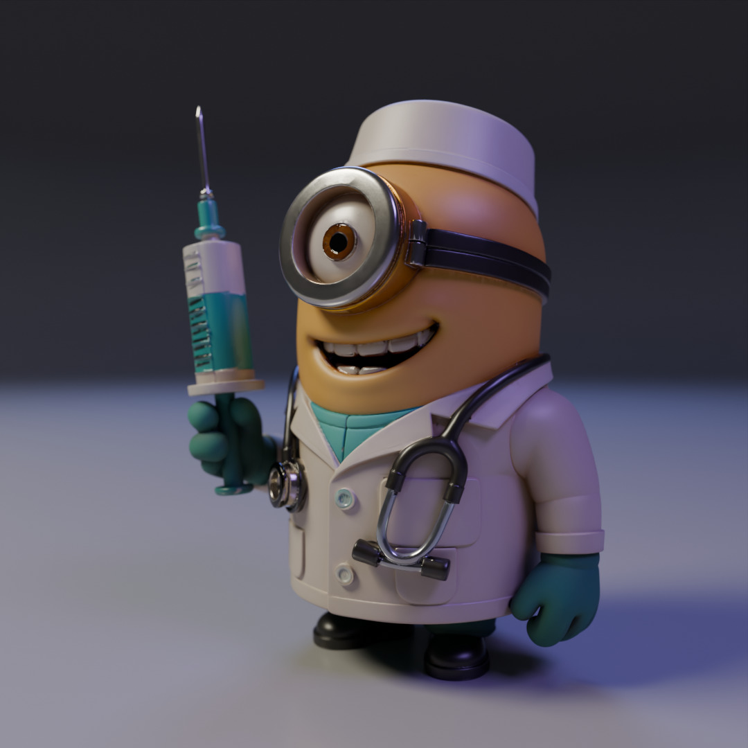 minion doctor 3D print model_10