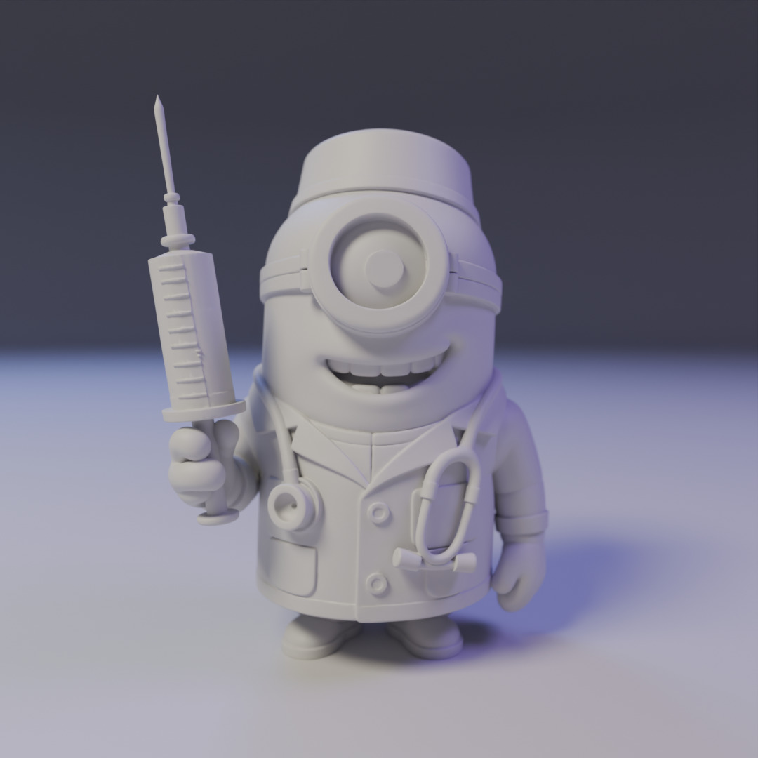 minion doctor 3D print model_15
