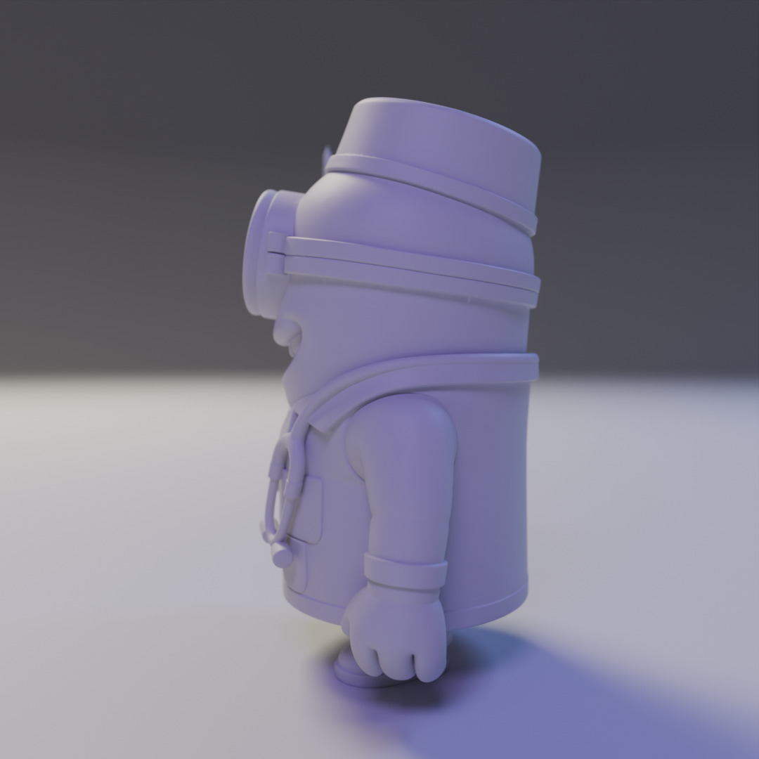 minion doctor 3D print model_3