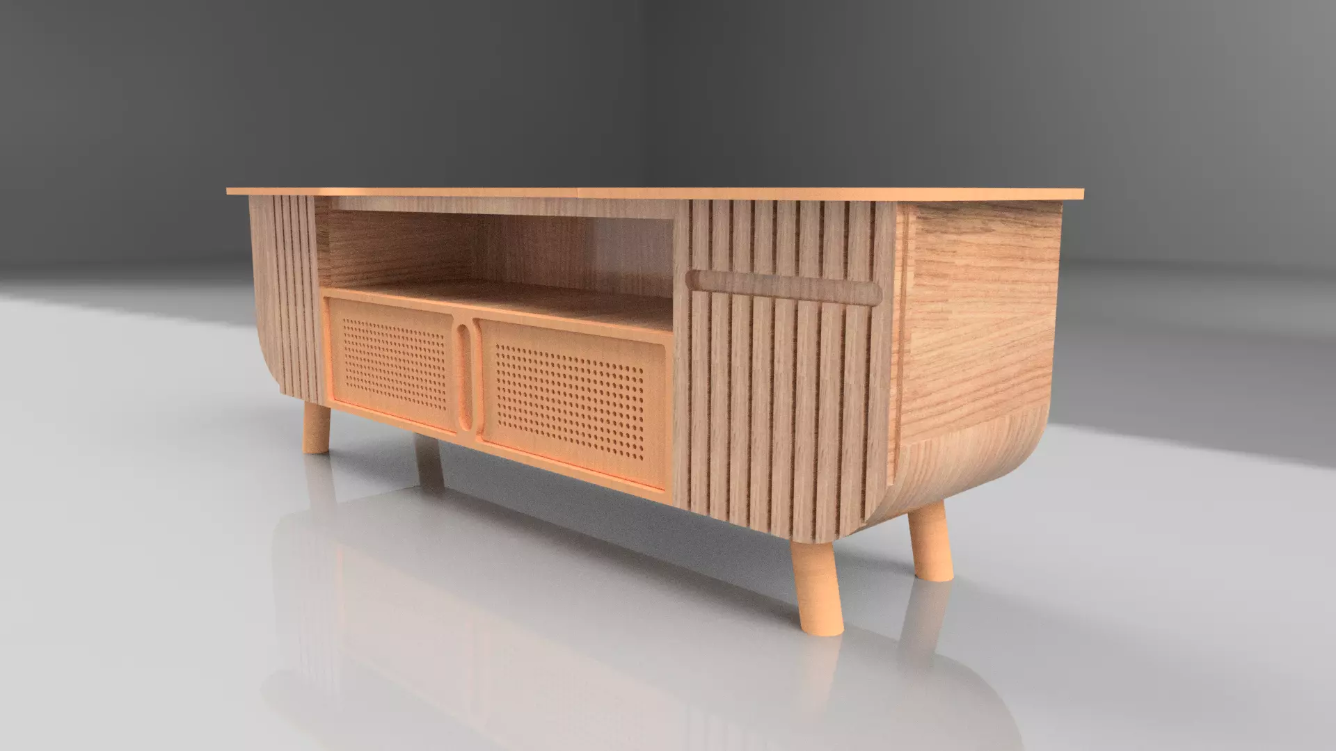 MODERN TV TABLE 3D MODEL Low-poly 3D model