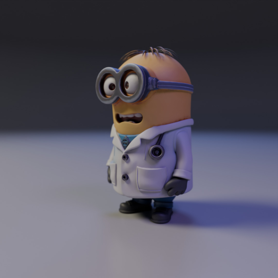 minion doctor  3D print model_9