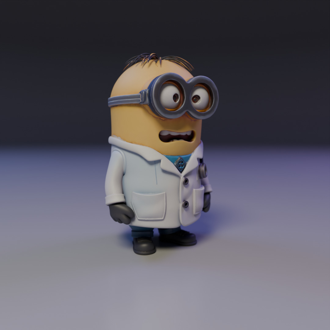 minion doctor  3D print model_7