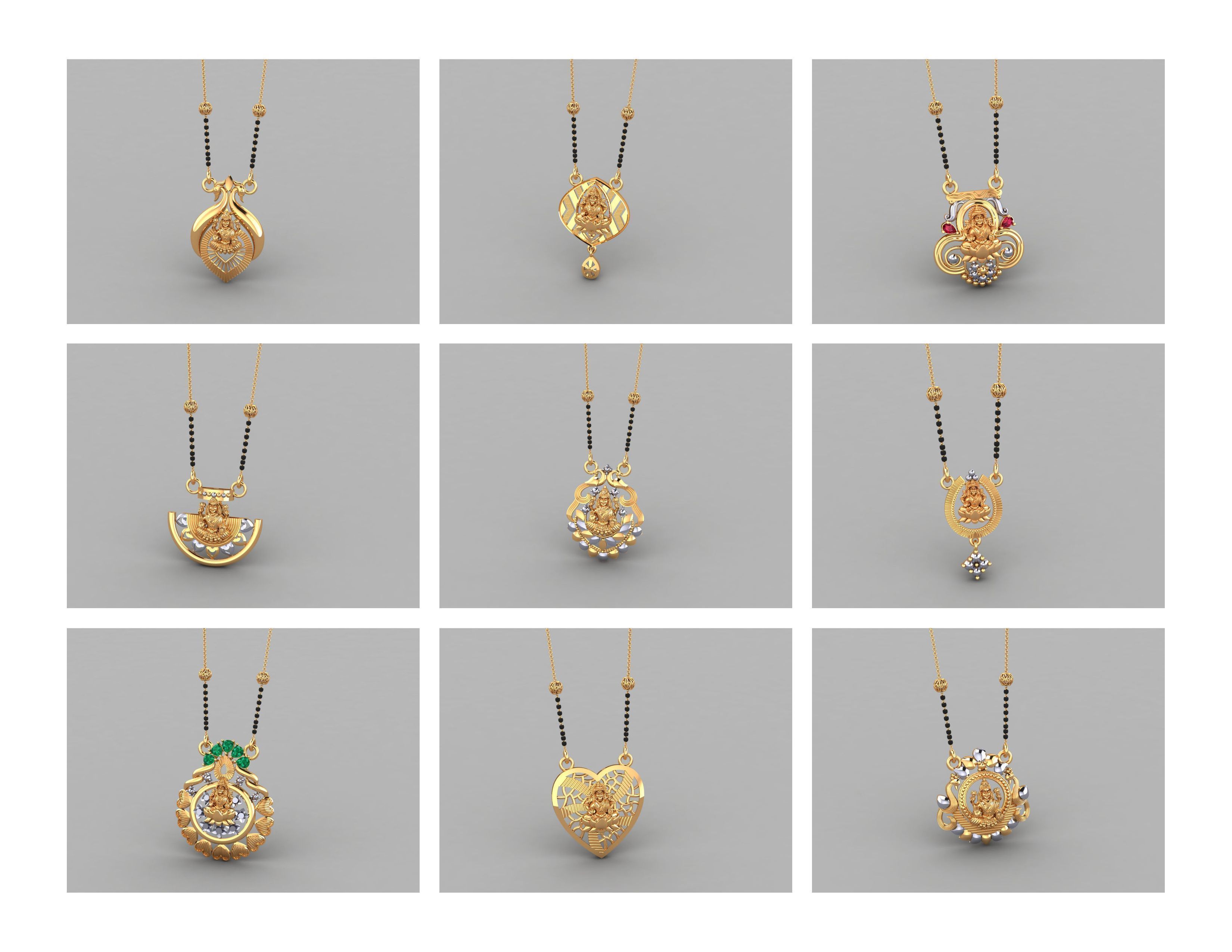 God Mangalsutra Collection STL  3DM Files Available 3D print model_3