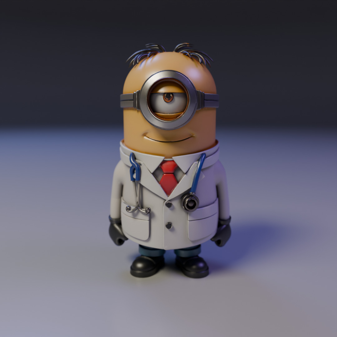minion doctor 3D print model_16