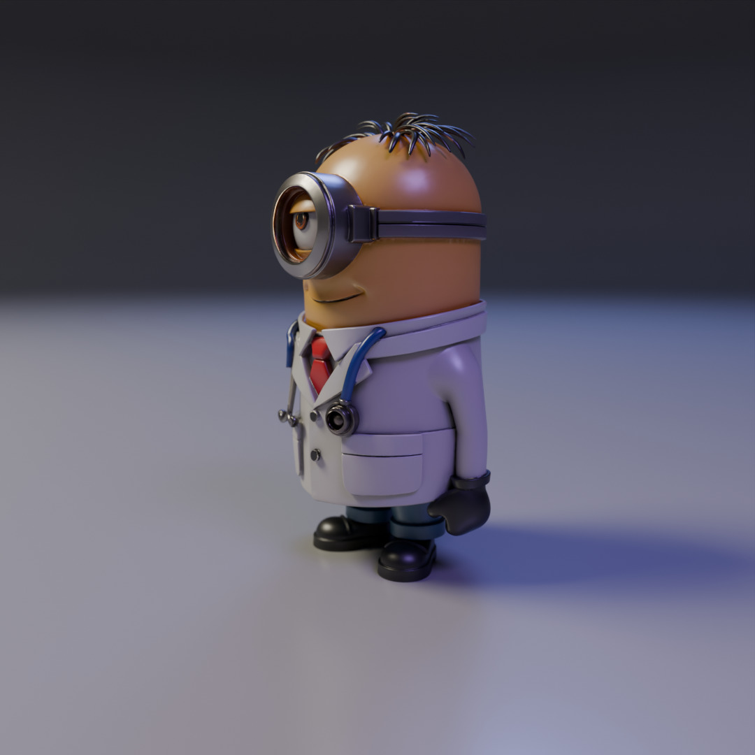 minion doctor 3D print model_10