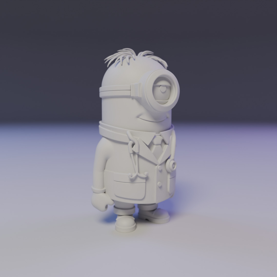 minion doctor 3D print model_7