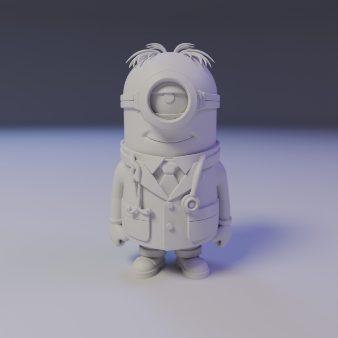 minion doctor 3D print model_15