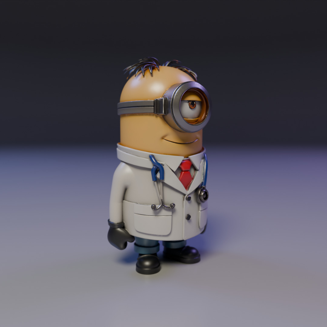 minion doctor 3D print model_8