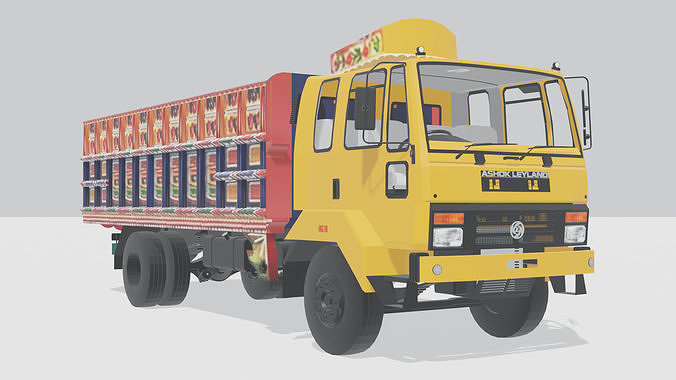 Ashok Leyland 1214 IL Truck with body 3D model