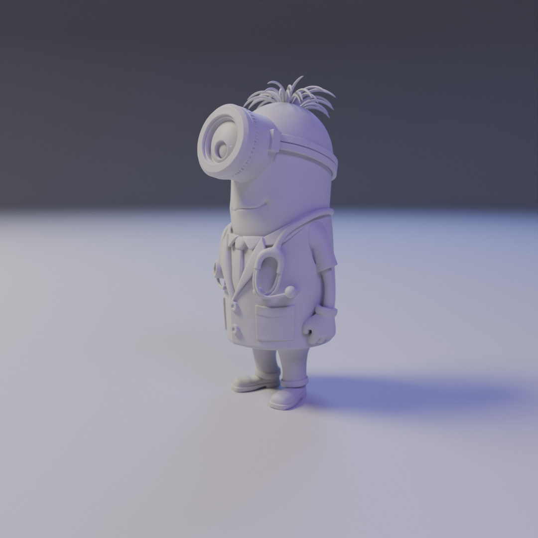 minion doctor 3D print model_10