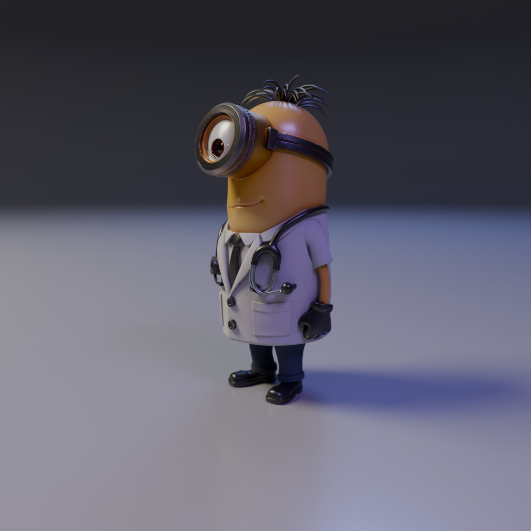 minion doctor 3D print model_9