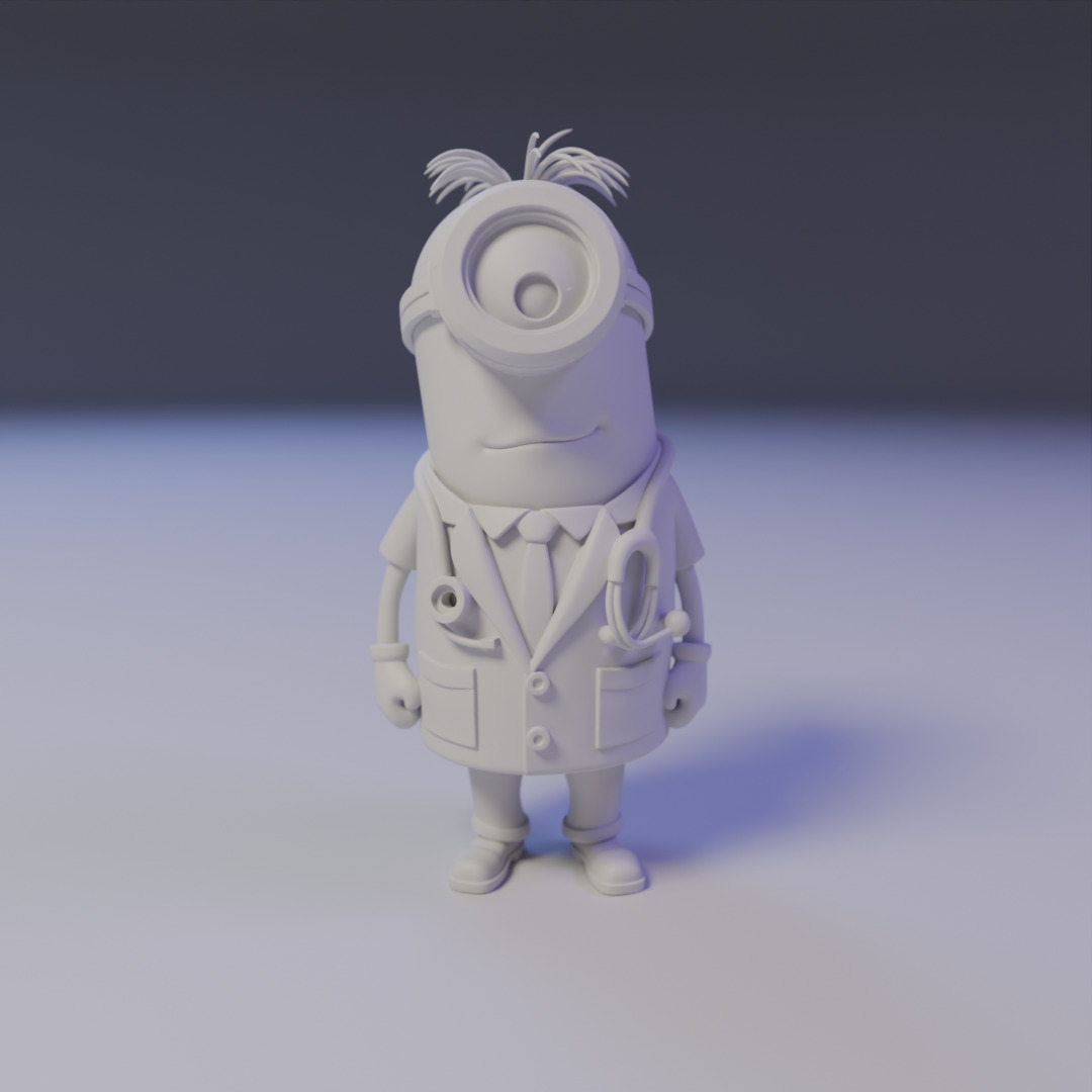 minion doctor 3D print model_16