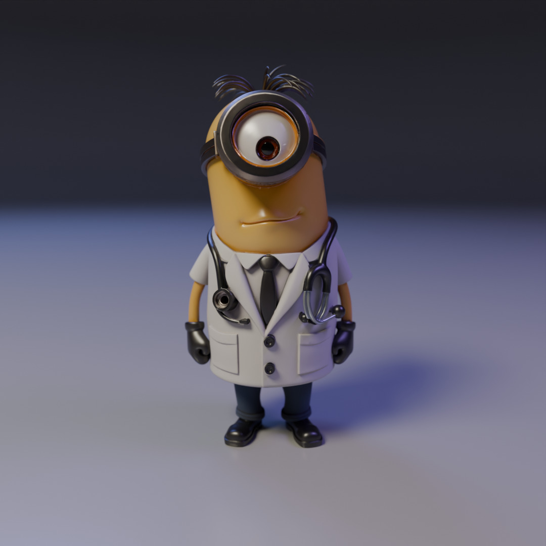 minion doctor 3D print model_15