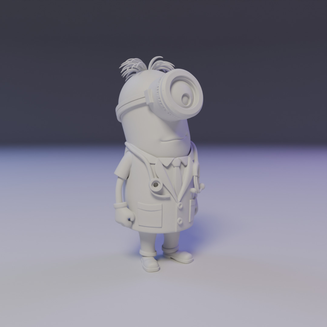 minion doctor 3D print model_8