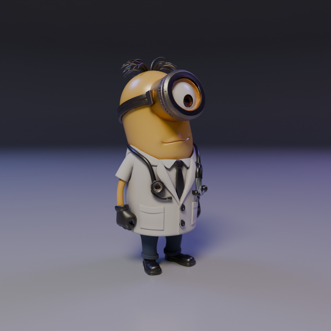 minion doctor 3D print model_7