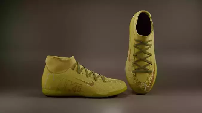 Shoes - Nike Mercurial black Low-poly 3D model yellow