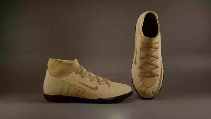 Shoes - Nike Mercurial black Low-poly 3D model black gold