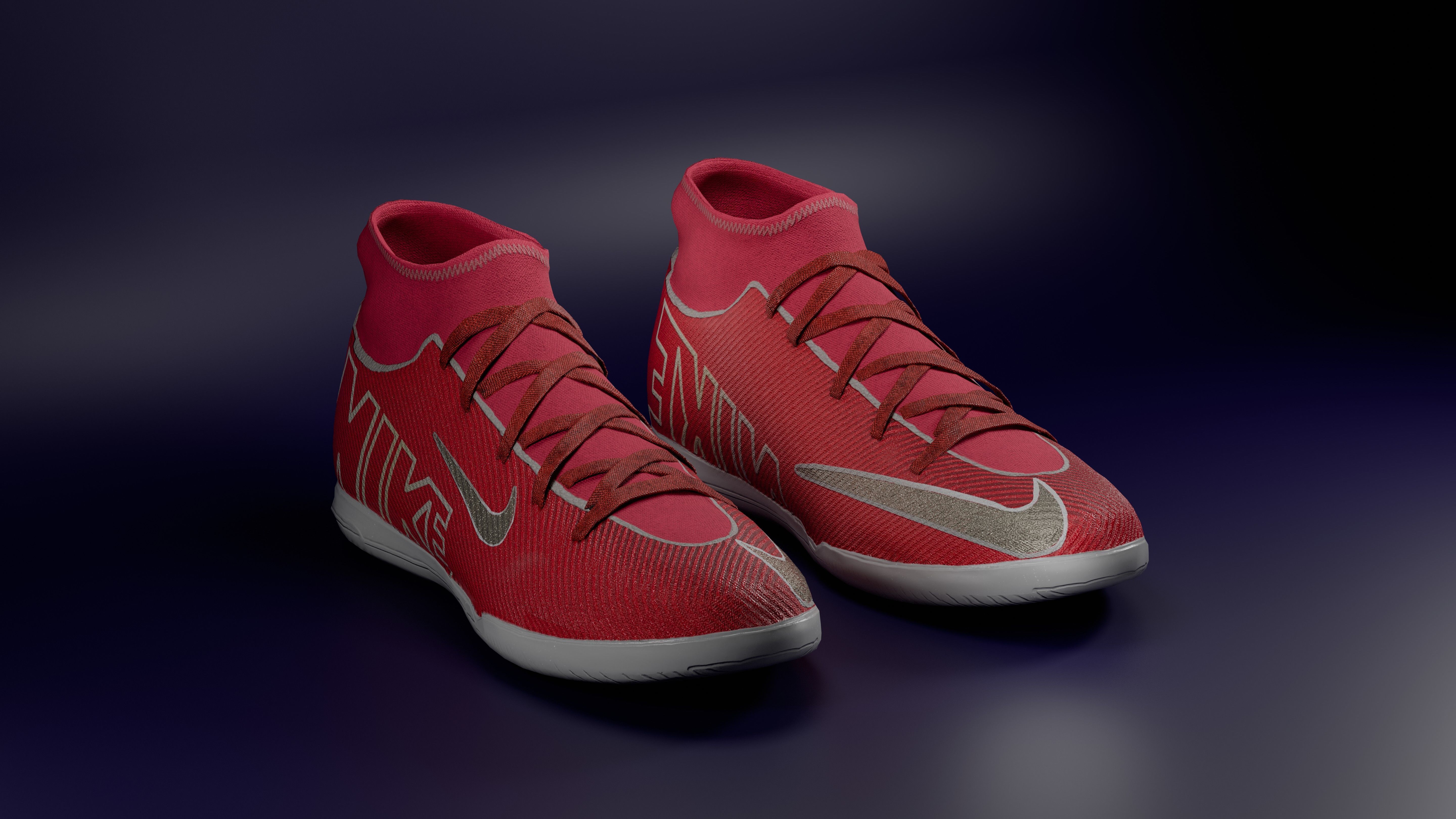 Shoes - Nike Mercurial black Low-poly 3D model red Low-poly 3D model_6