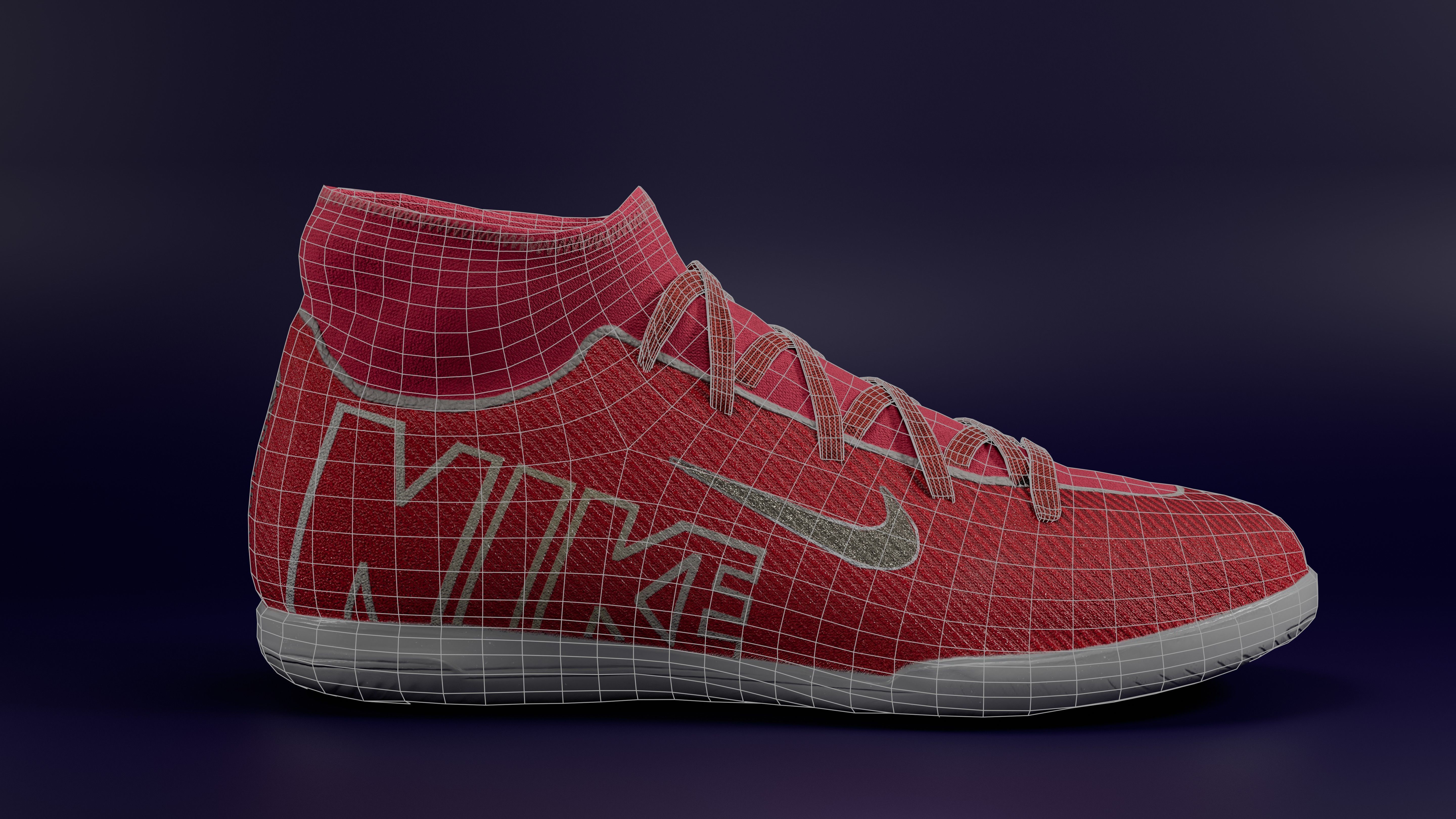 Shoes - Nike Mercurial black Low-poly 3D model red Low-poly 3D model_3