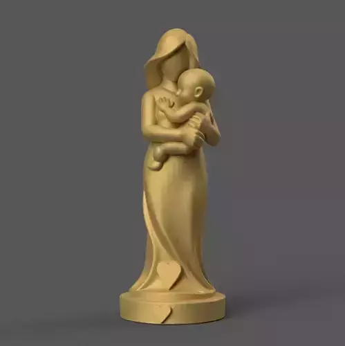 Pure Love Mother Child 3D STL Statue 3D print model Pure Love Mother Child 3D STL Statue 3D print model